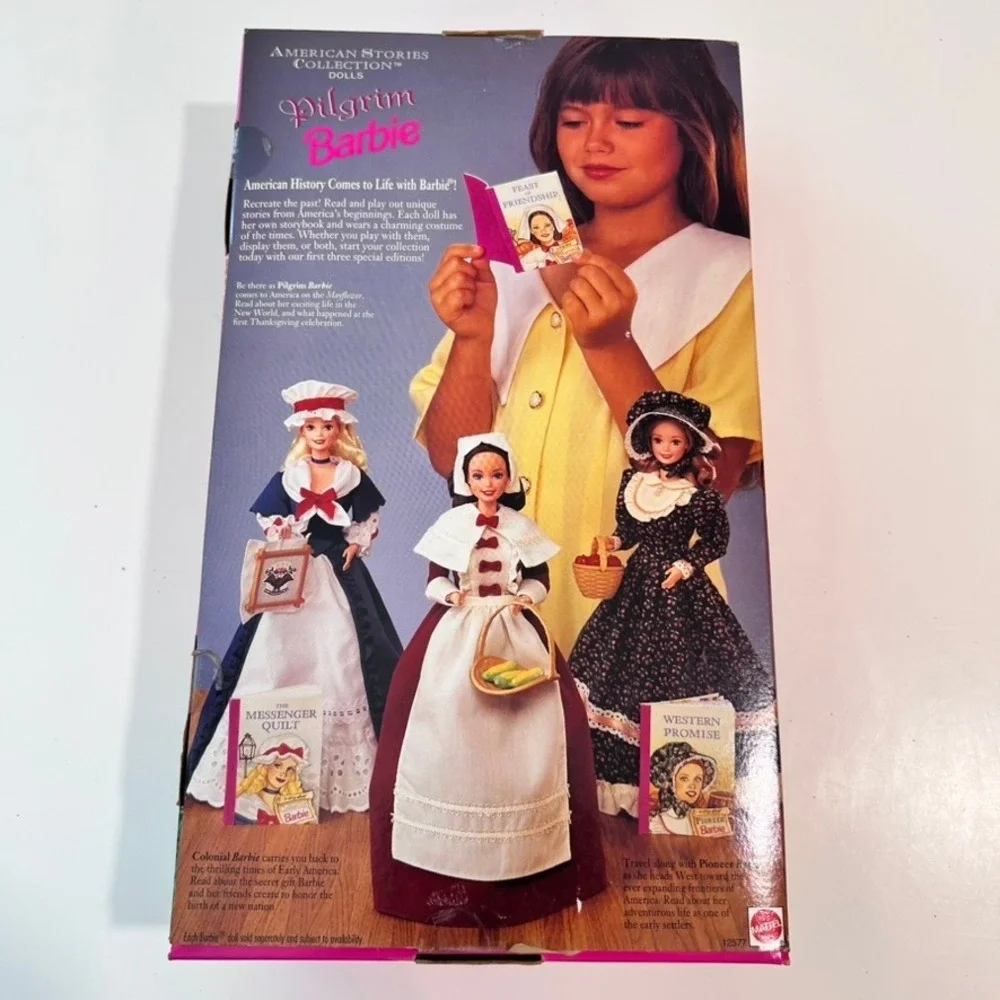 Mattel Pilgrim Barbie American Stories Collection 12577 Maroon‎ White 1994 Box